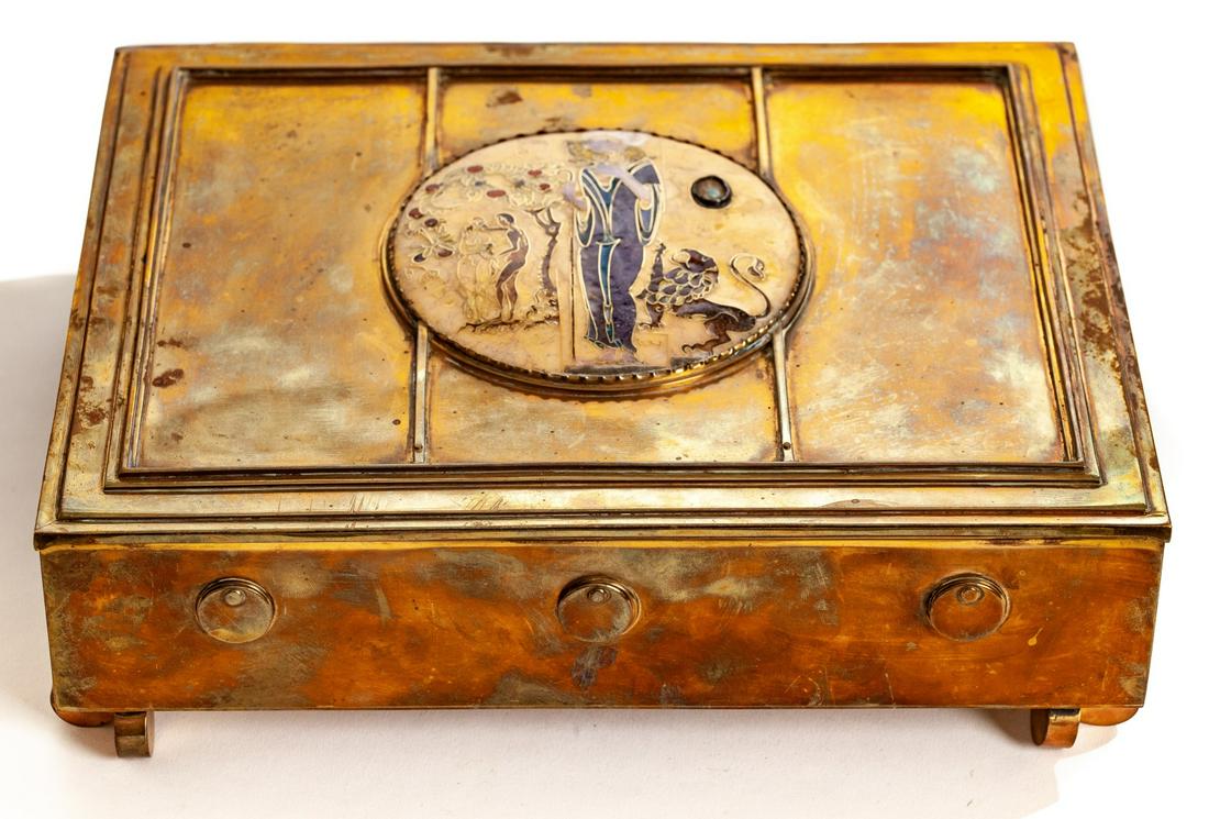 GERMAN OR AUSTRIAN BRASS JEWELRY BOX (1 of 11)