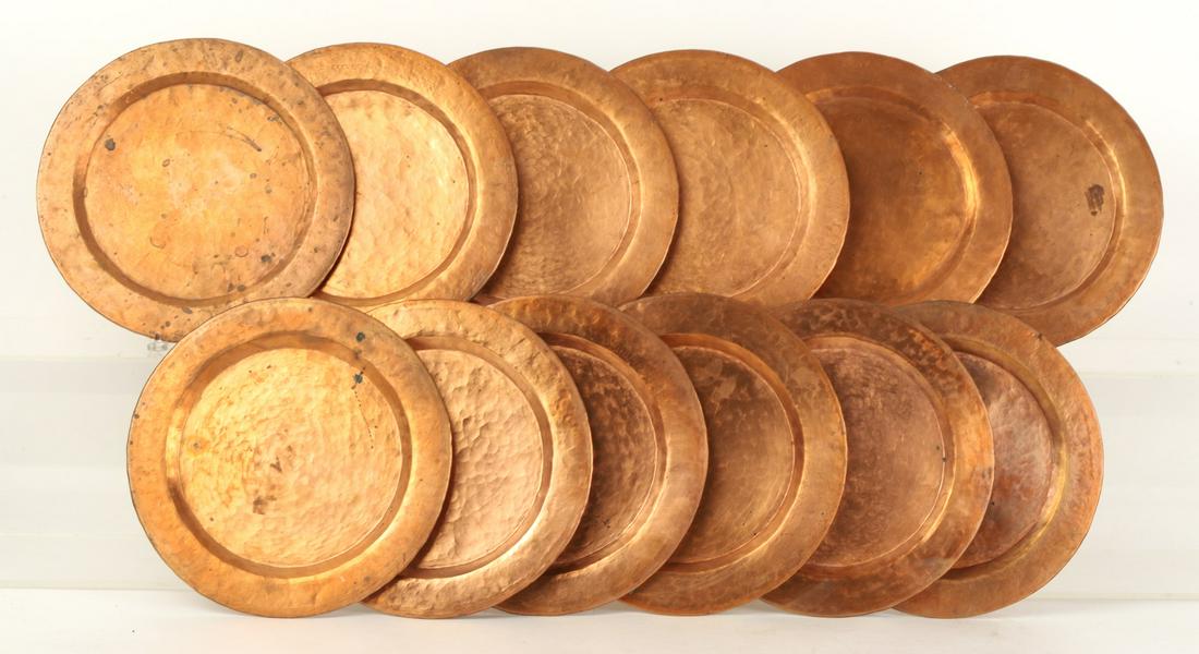 (12) HAND-HAMMERED COPPER PLATES (1 of 9)