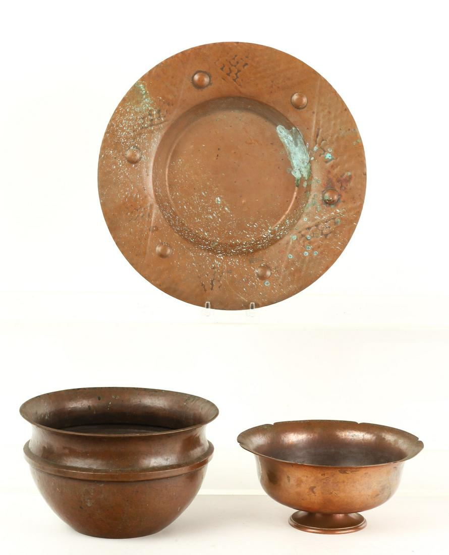 (3) HAND HAMMERED ARTS & CRAFTS COPPER WARES (1 of 14)