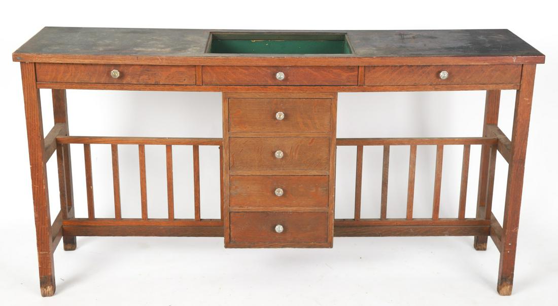 (2) BAY OAK DESK with CENTRAL DISPLAY DRAWER (1 of 10)