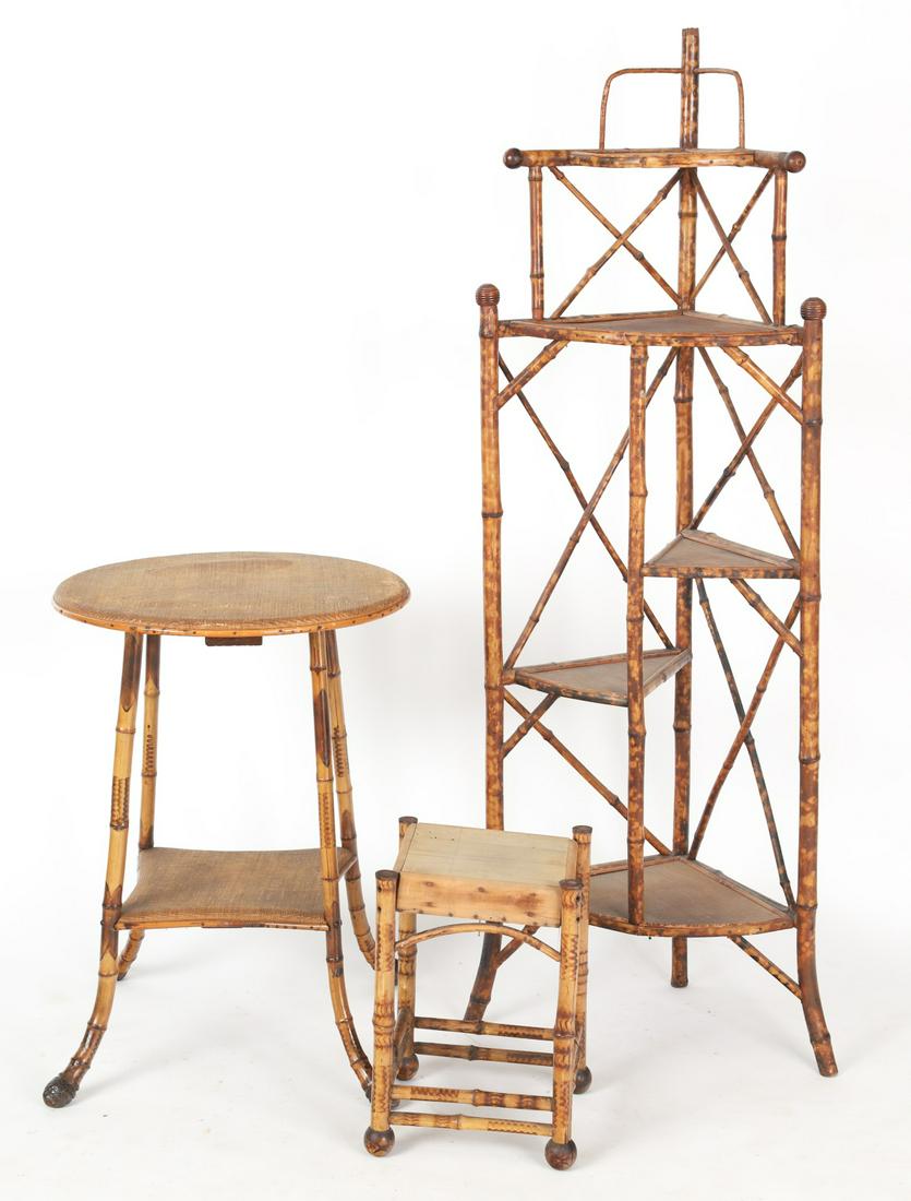 (3) PIECES of AESTHETIC MOVEMENT BAMBOO FURNITURE (1 of 11)