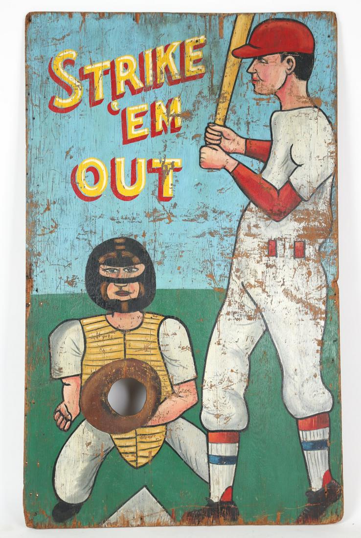 (Mid 20th c)  "STRIKE 'EM OUT" CARNIVAL GAME (1 of 15)