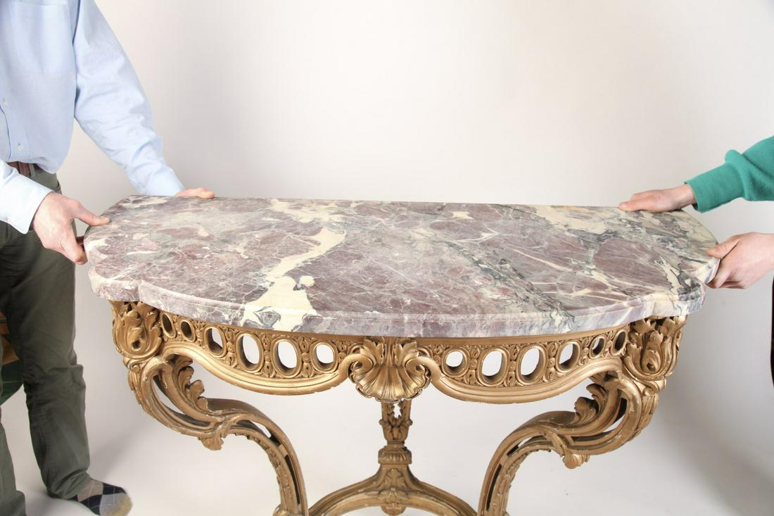 (19TH C) ITALIAN MARBLE TOP GILTWOOD PIER TABLE (1 of 15)