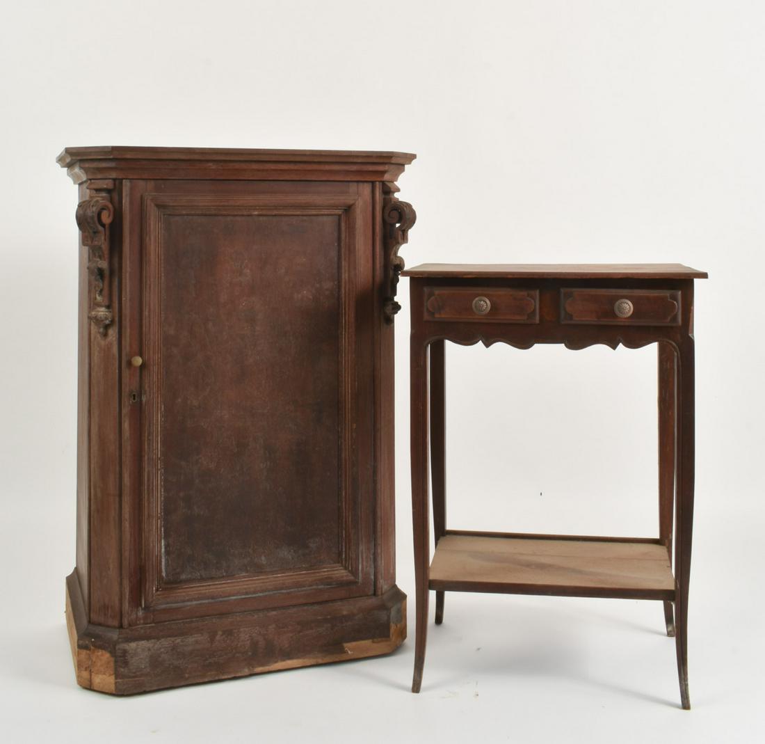 (19th c.) CONTINENTAL 2-DRAWER STAND (1 of 16)