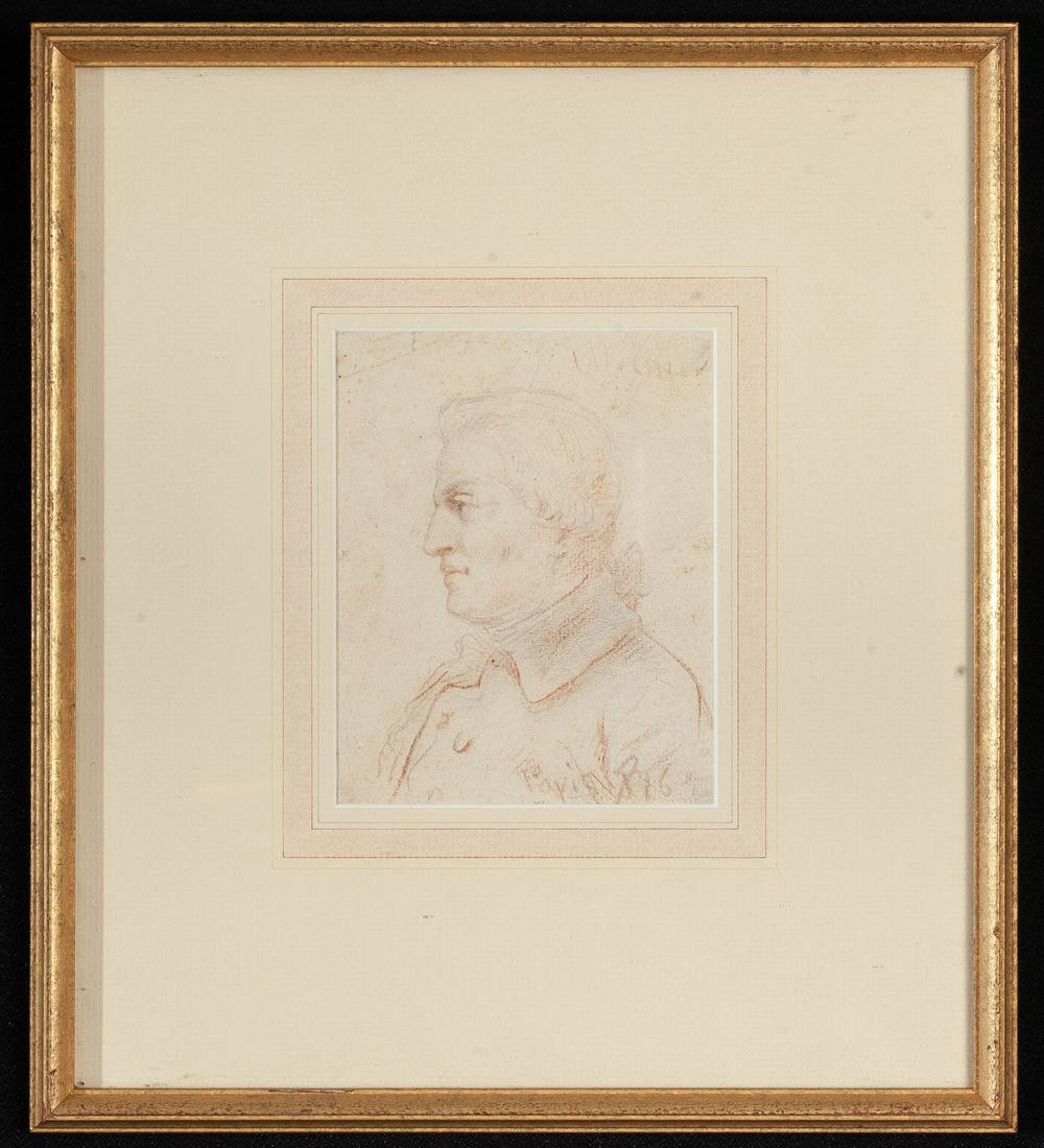 FRANZ ANTOINE MESMER (1734-1815): "Portrait of a Gentleman" crayon and graphite 6 x 4 3/4 inches (site), 13 3/4 x 12 inches (overall). Signed and dated Paris '76.