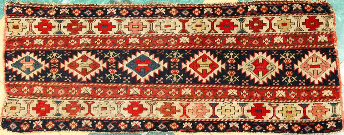 OLD TRIBAL ORIENTAL CARPET FRAGMENT (1 of 11)