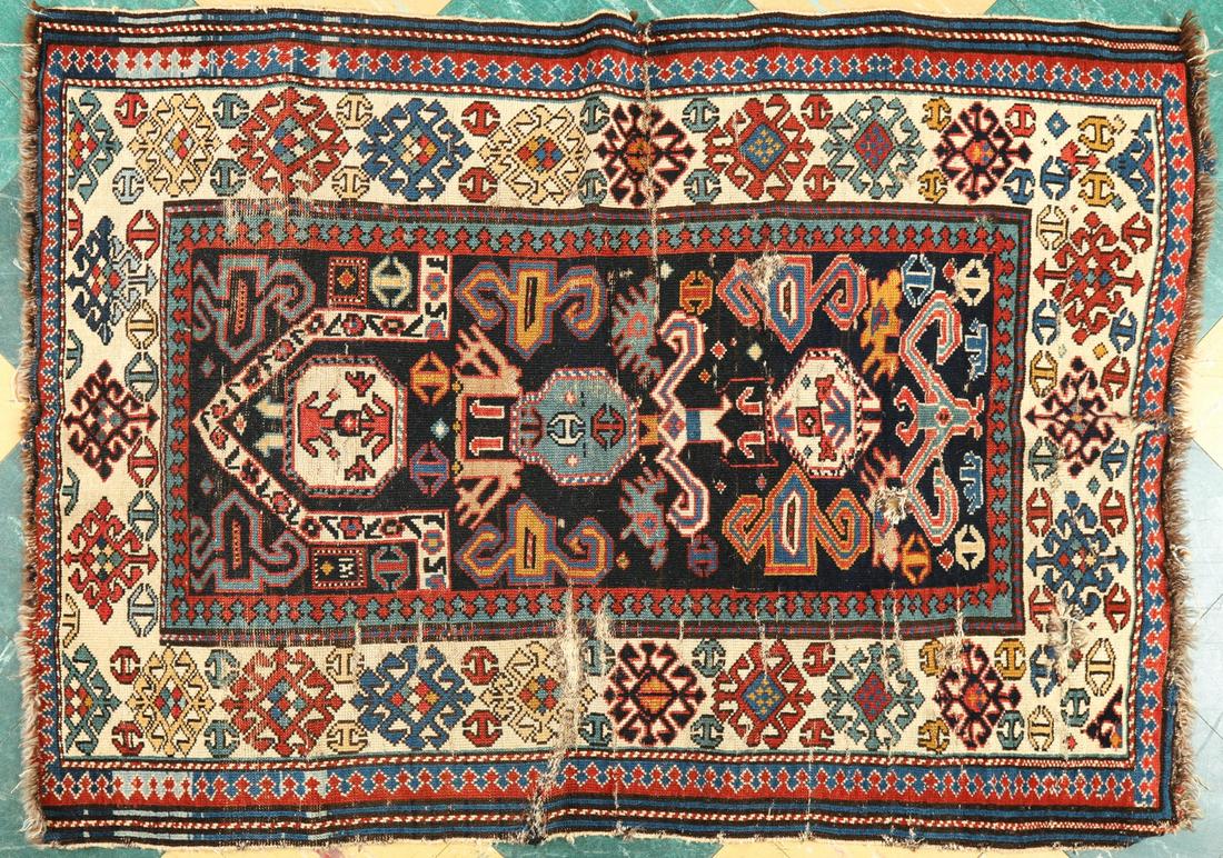 OLD CAUCASIAN AREA RUG (1 of 7)