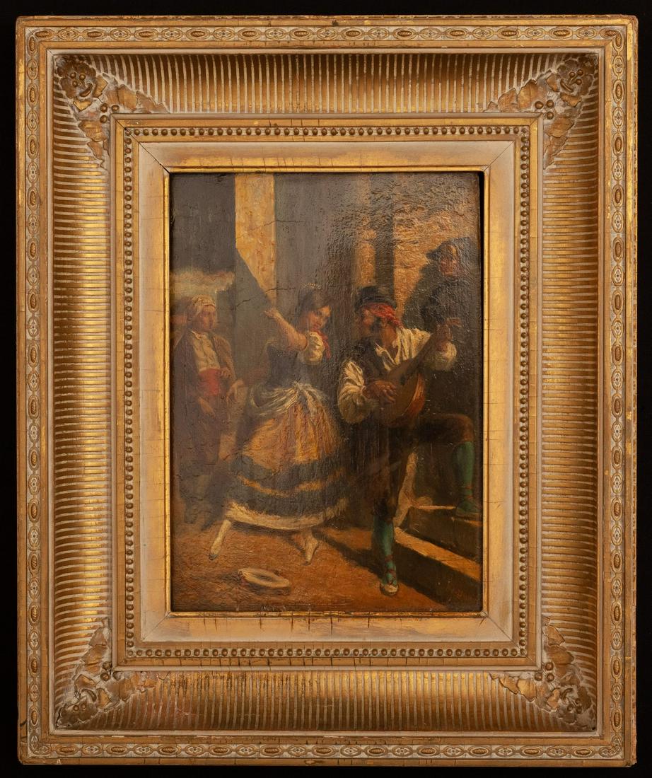 EUROPEAN SCHOOL (19th c) "Gypsy Buskers" (1 of 6)