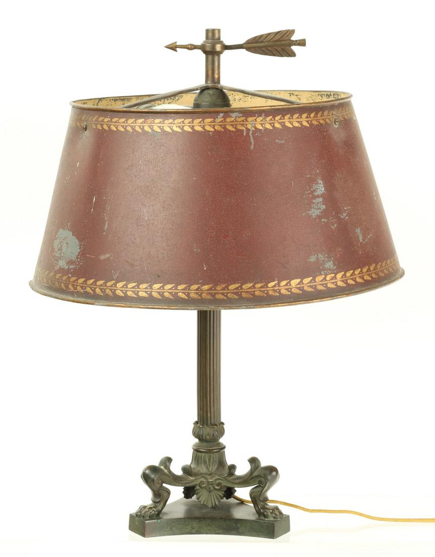 FRENCH EMPIRE STYLE BRONZE TABLE LAMP (1 of 9)