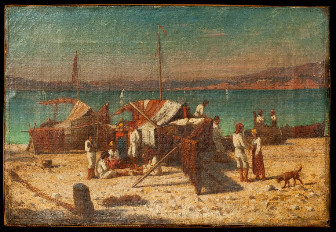 ITALIAN SCHOOL (19th c) Fishing Folk (1 of 9)