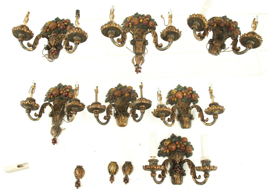 (6) BASKET OF FRUIT-FORM (2) LIGHT WALL SCONCES (1 of 5)