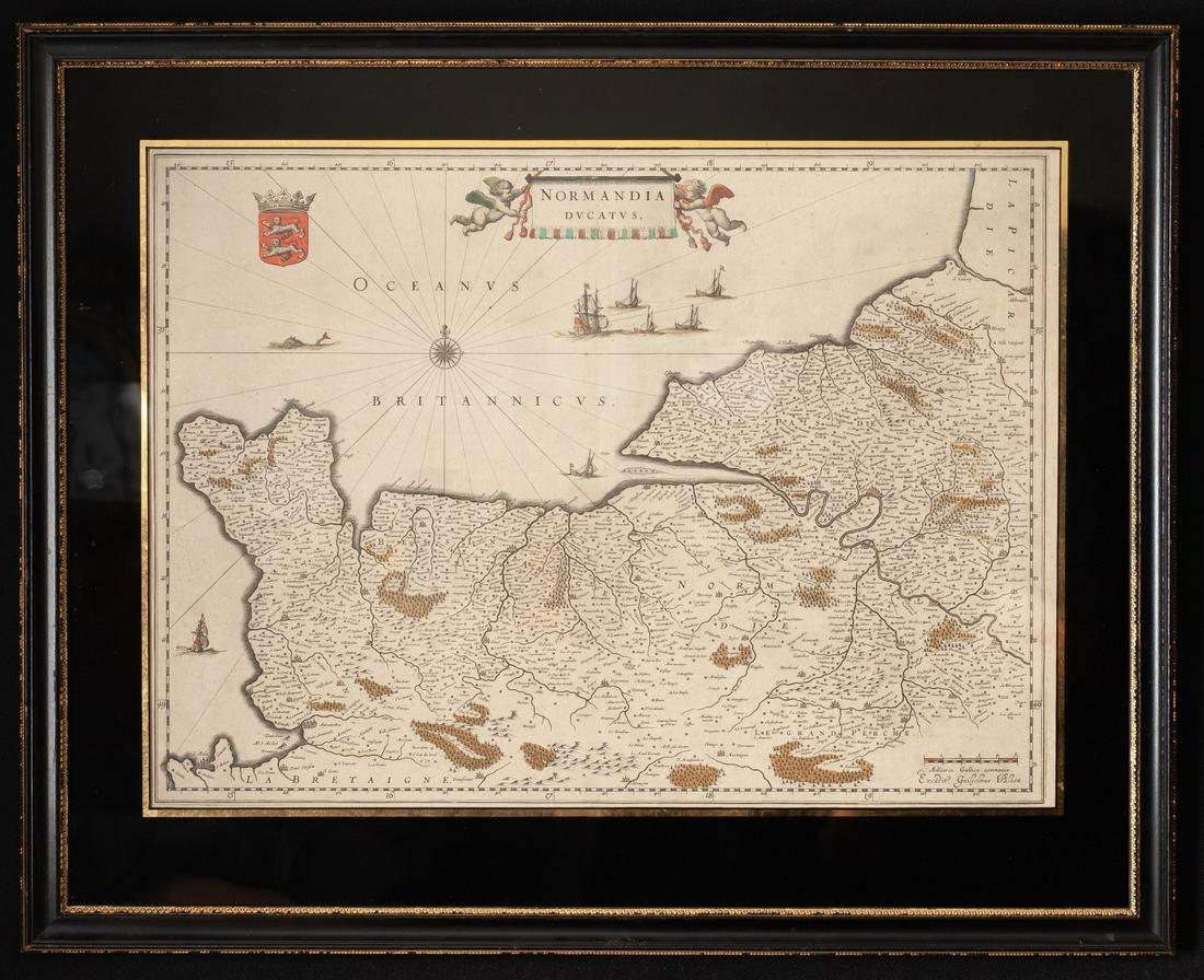WILLEM BLAEU (1571-1638) MAP of NORMANDIA (1 of 4)