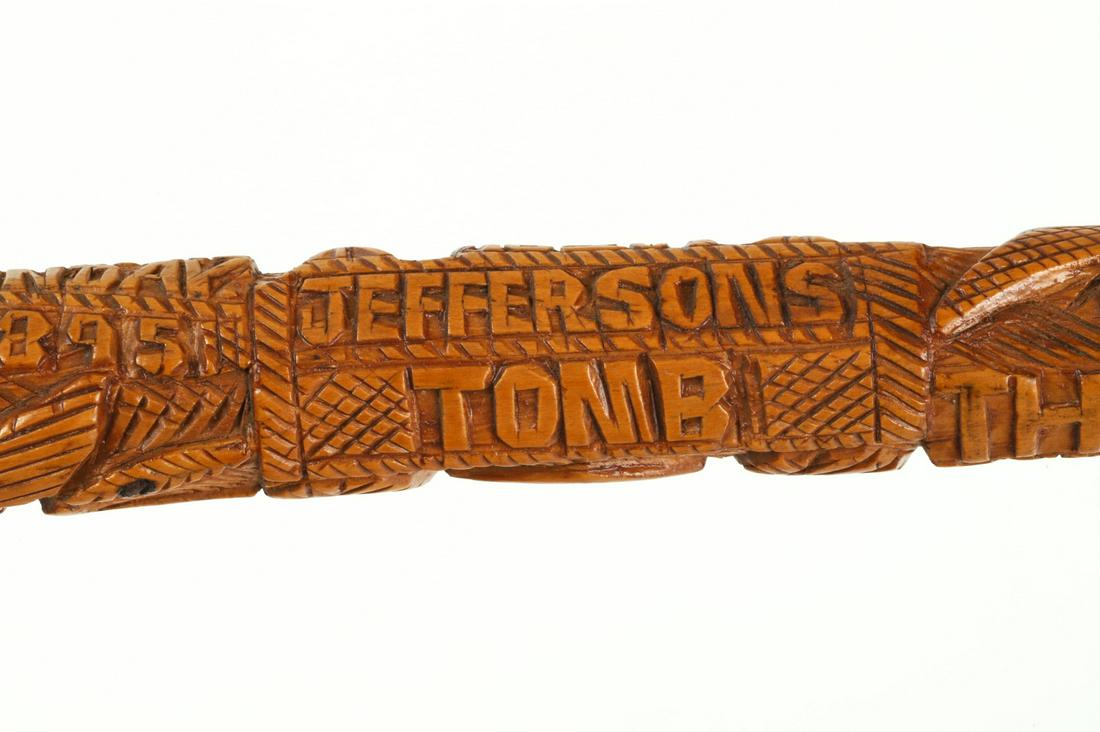 CARVED FOLK ART CANE / THOMAS JEFFERSON RELIC (1 of 15)