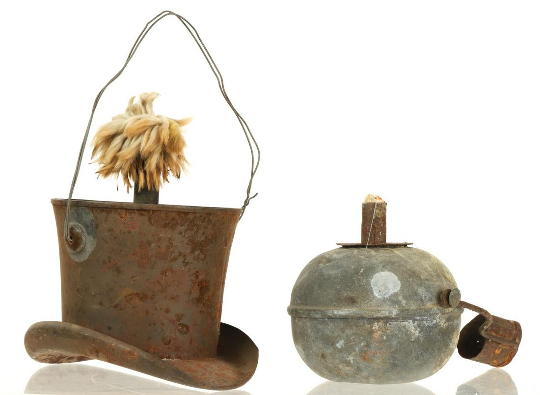 TWO (19th c) PARADE TORCHES including LINCOLN (1 of 11)