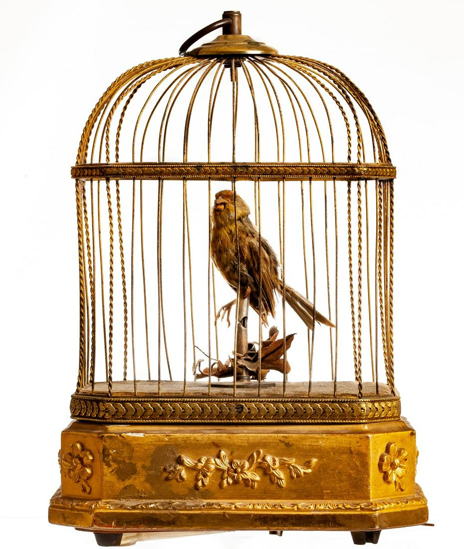 EARLY FRENCH SINGING BIRD IN CAGE (1 of 11)