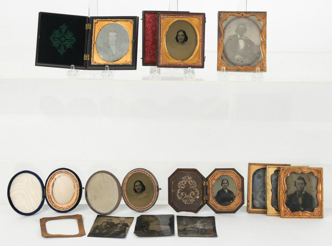 GROUP OF EARLY PORTRAIT PHOTOGRAPHY AND FRAMES (1 of 12)