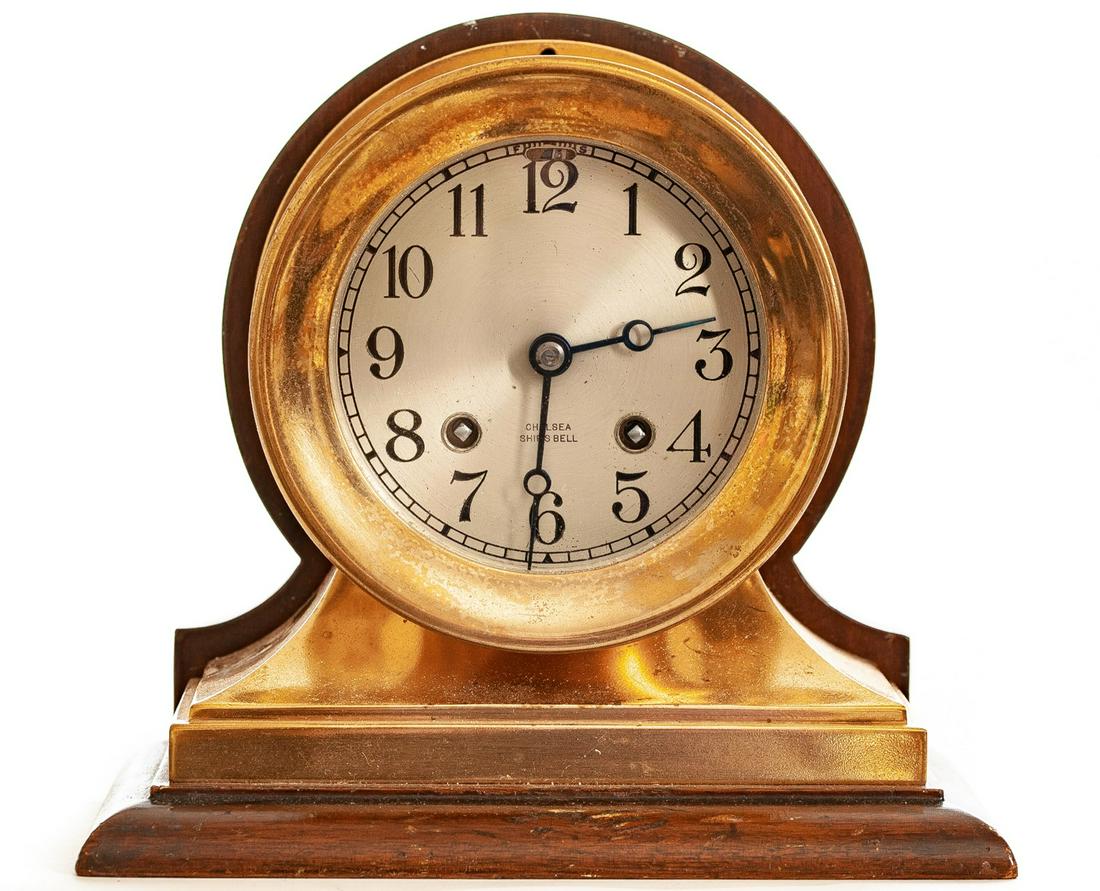 CHELSEA BRASS SHIP'S BELL CLOCK (1 of 9)