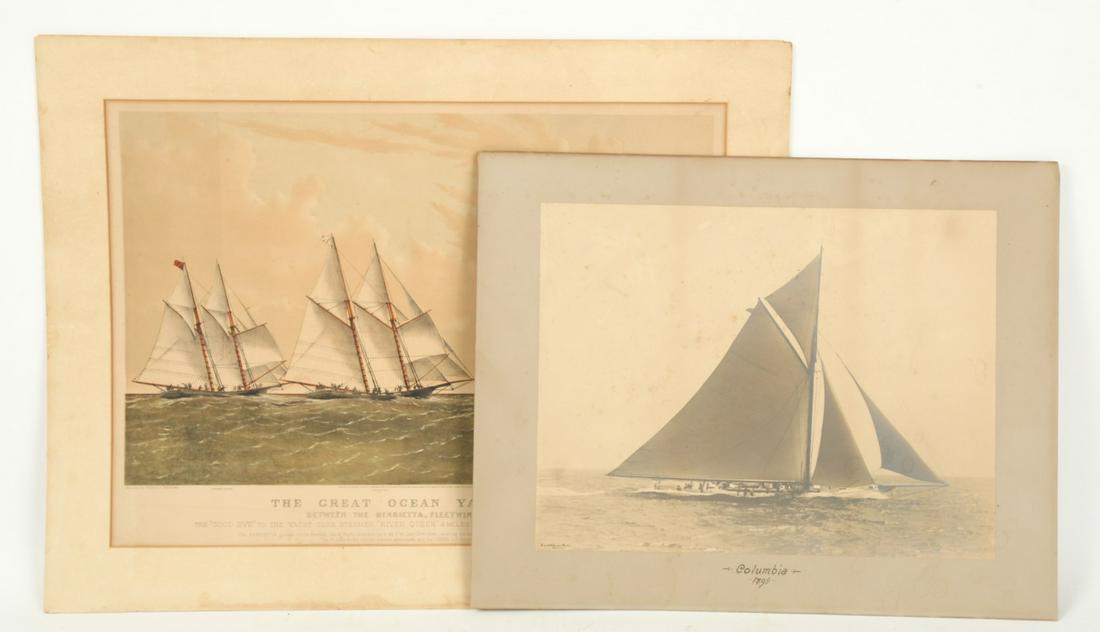 CURRIER & IVES "GREAT YACHT RACE" & STEBBINS PHOTO (1 of 19)