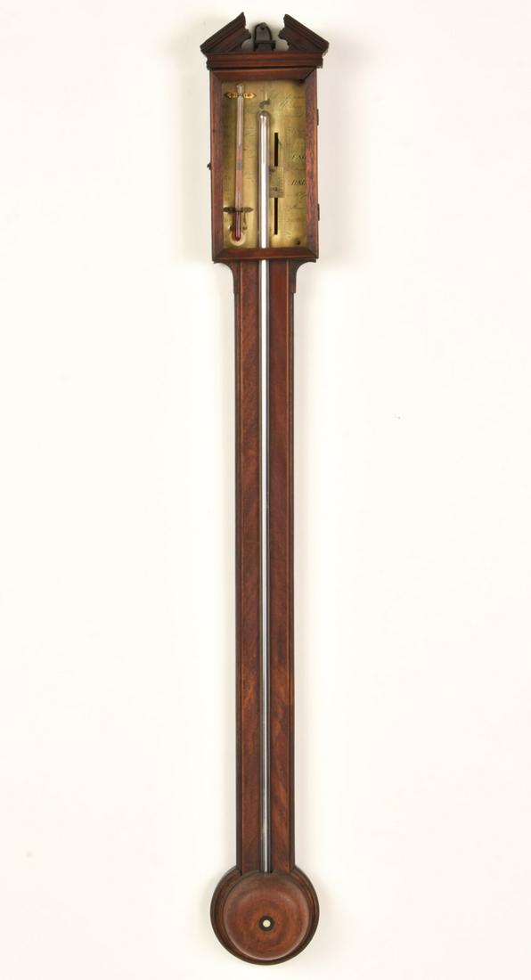 JOHN STOPANI STICK BAROMETER / ABERDEEN SCOTLAND: 37 1/4 inches. PLEASE NOTE: THIS LOT CANNOT BE SHIPPED. MUST BE PICKED UP AT OUR AMESBURY LOCATION.
