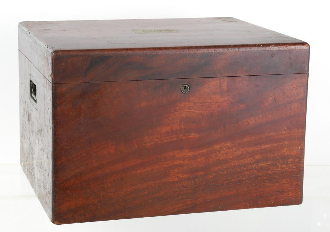 LARGE (19th c) ZINC LINED MONOGRAMMED HUMIDOR (1 of 10)