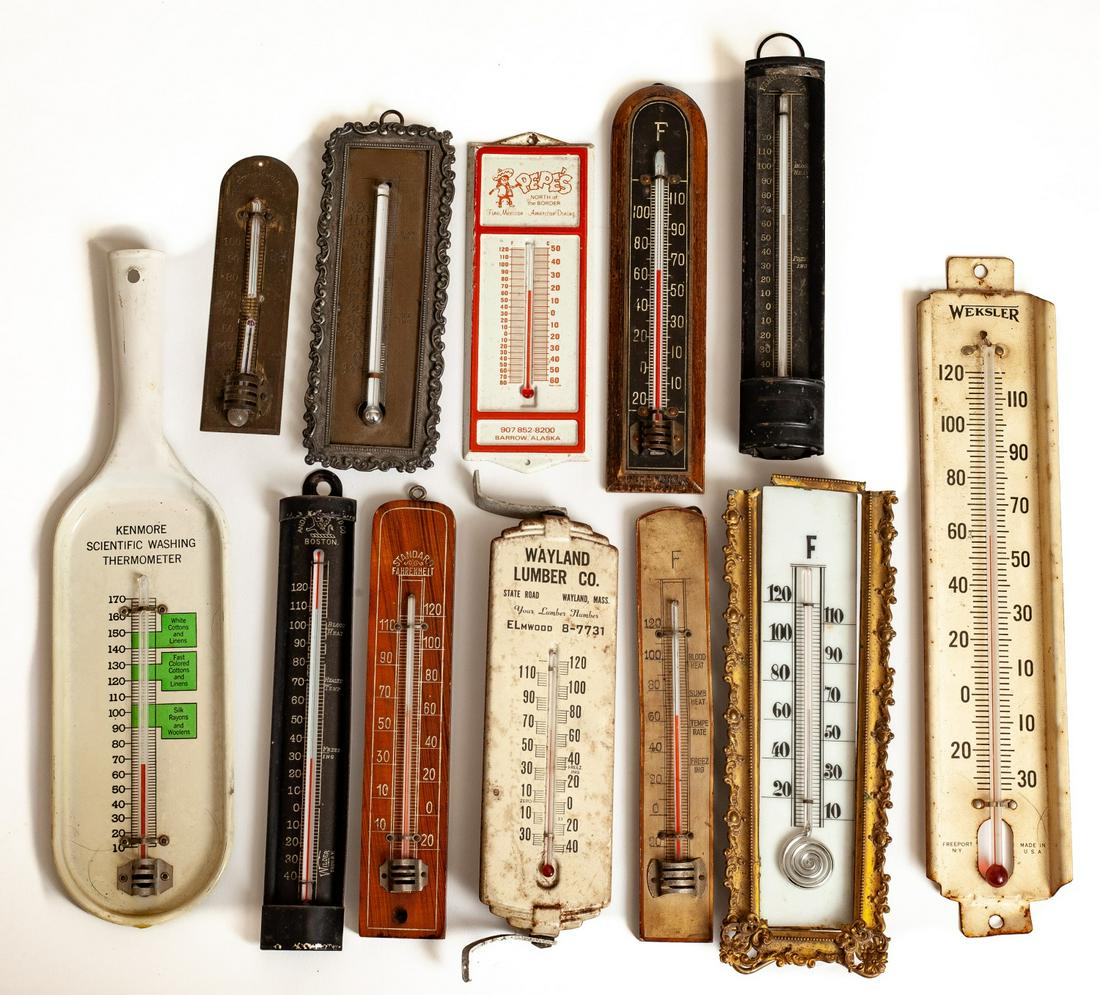 (12) THERMOMETERS OF VARIOUS MATERIALS AND AGES (1 of 8)