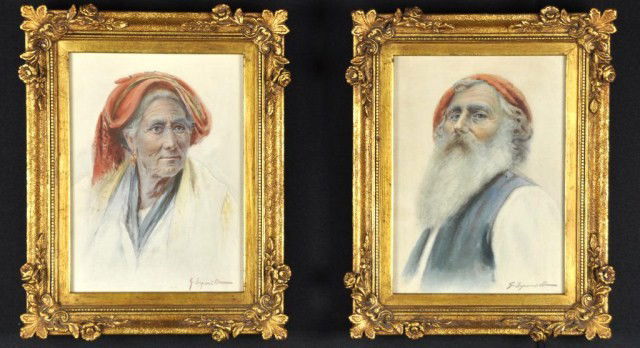 Gaetano Espositio, Italian (1858-1911): Gaetano Espositio, Italian (1858-1911) Italian couple, signed G. Esposito, L.R. and L.L. Watercolor, 13 1/2" X 9 1/2"