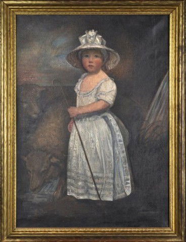 British School (20th century) The Little Shepardes: British School (20th century) The Little Shepardess, unsigned. Oil on canvas, 40 1/2" X 29" framed