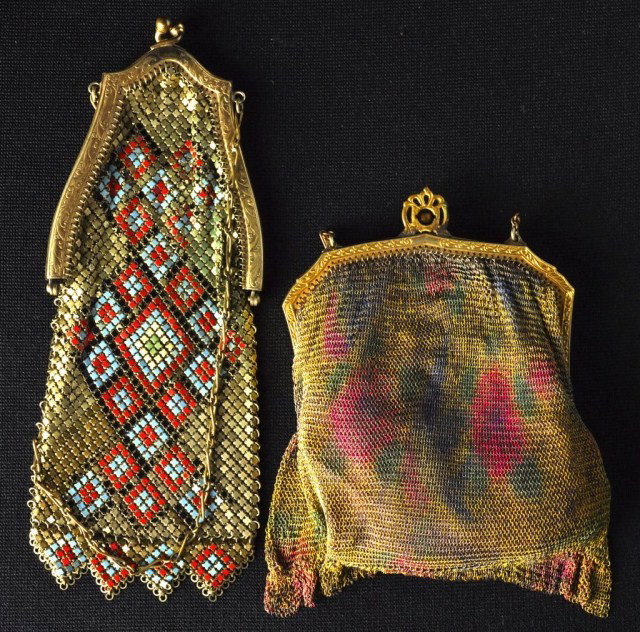 Lot of Two Vintage mesh purses: Lot of Two Vintage mesh purses, one signed Whiting & davis, one made in Canada. 2 3/4"w & 3 3/4" w