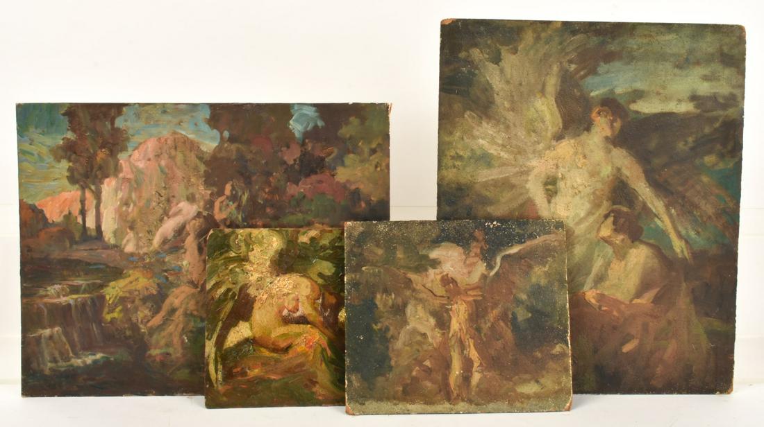MEYER MATZKIN (1880-1976) Four Works: "Romanticism Studies" 20 1/4 x 16 3/4 inches (and under)