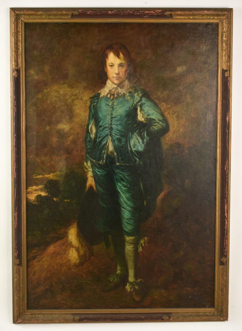 MEYER MATZKIN (1880-1976) "The Blue Boy": "The Blue Boy / After Gainsborough" oil on canvas 66 x 45 inches (overall including frame)