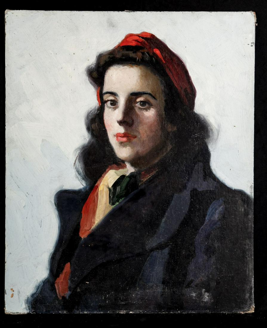 MARIA LISZT (1902-1992) Portrait of a Young Woman: Oil on canvas board 24 x 20 inches. signed,