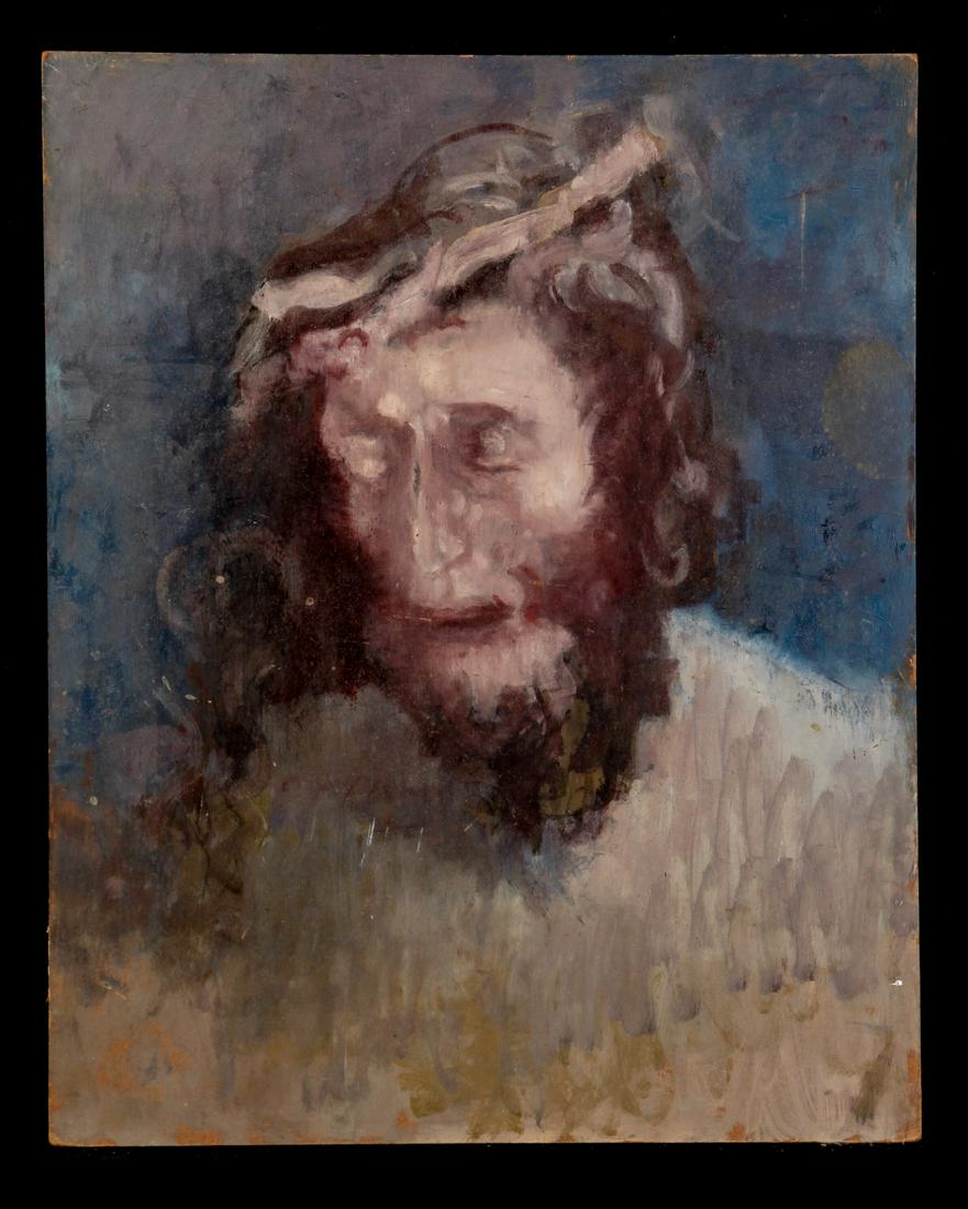 MARIA LISZT (1902-1992) "Crown of Thorns": Oil on Masonite 20 x 16 inches