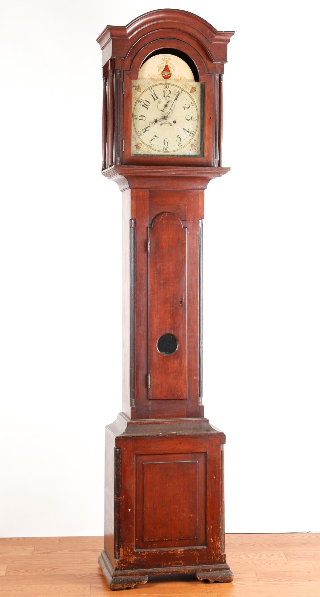 (18th c) CHERRY TALL CASE CLOCK (1 of 20)