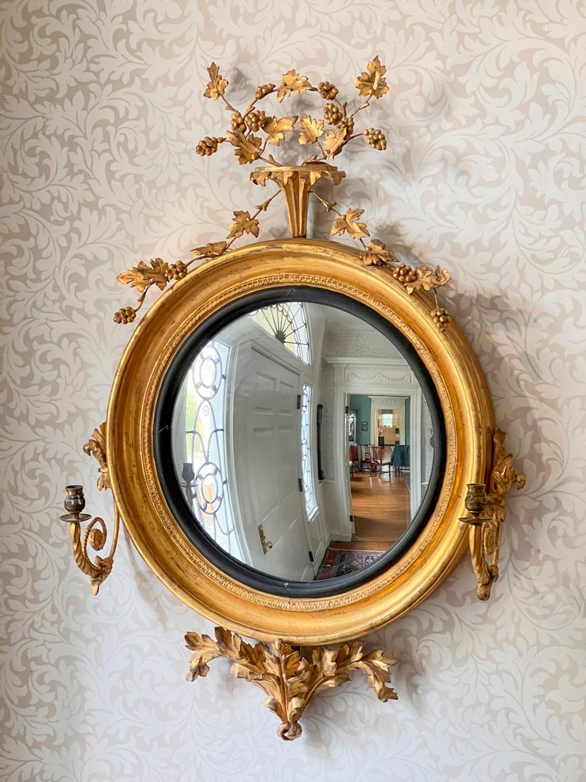 (19th c) TWO LIGHT GIRONDOLE MIRROR (1 of 19)