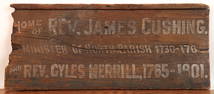 HISTORIC MARKER for the REV. JAMES CUSHING HOUSE