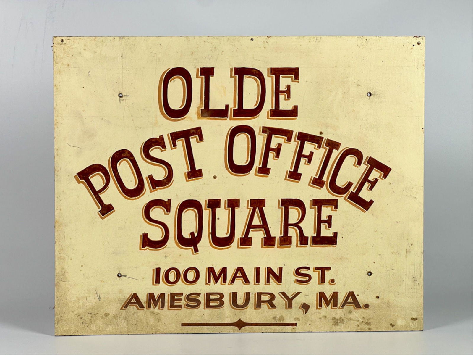 VINTAGE "OLDE POST OFFICE SQUARE" AMESBURY MA SIGN (1 of 7)