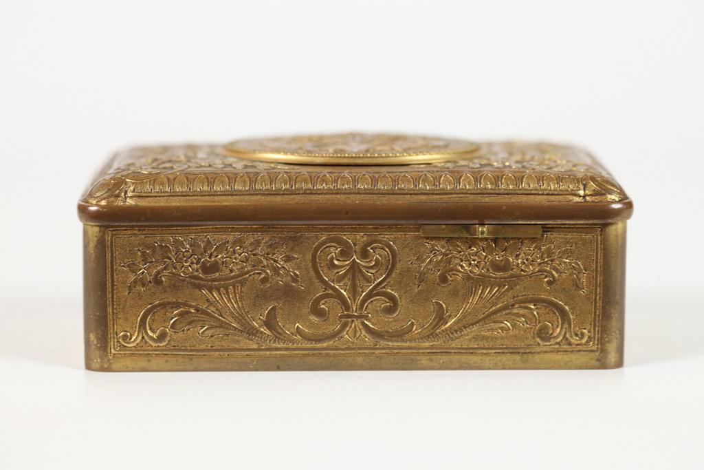 FRENCH BRONZE BOX with SINGING AUTOMATON BIRD (1 of 11)