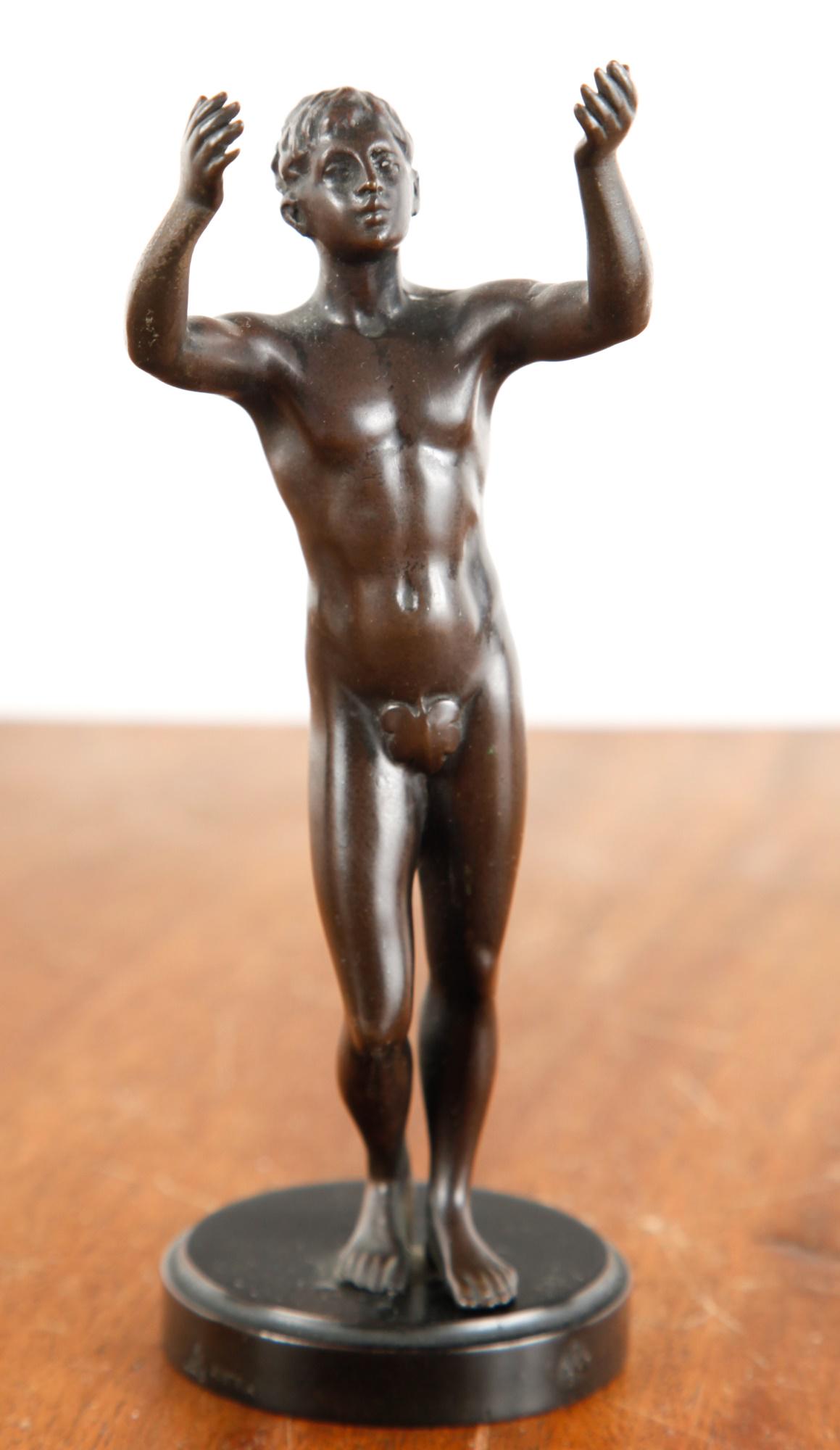 AUSTRIAN BRONZE SCULPTURE of a YOUNG MAN (1 of 5)