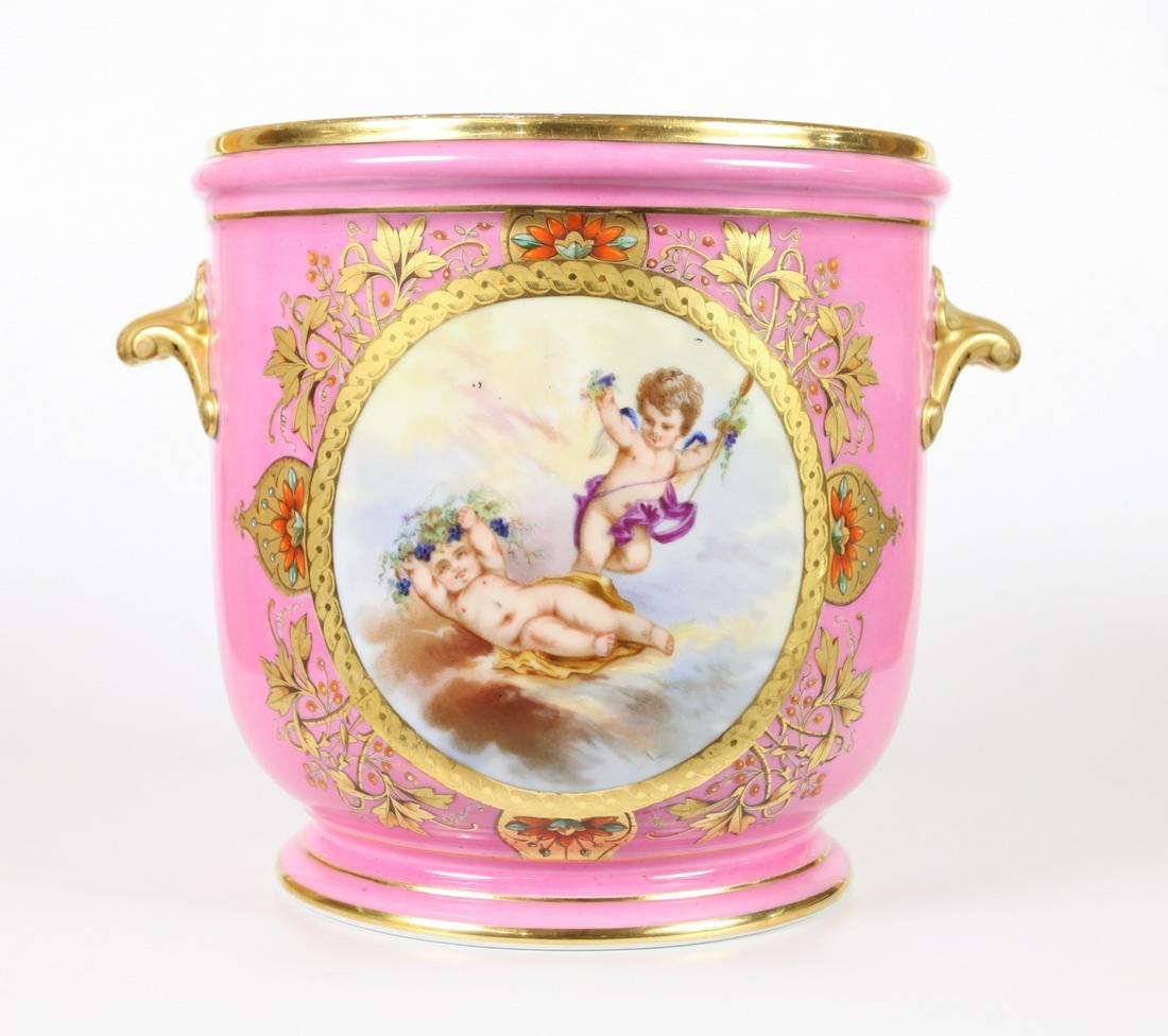 (19th c) PARIS PORCELAIN CHAMPAGNE BUCKET (1 of 13)