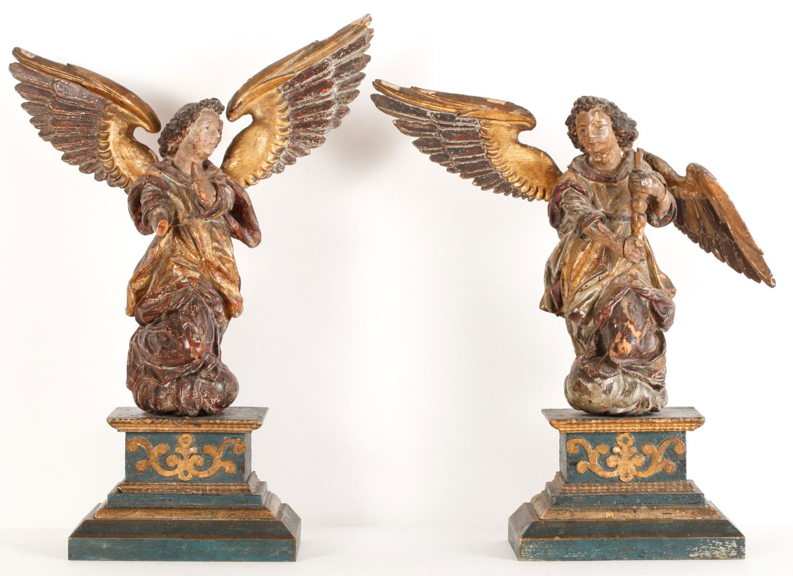PAIR OF (18th c) CARVED & GILT ITALIAN ANGELS (1 of 20)