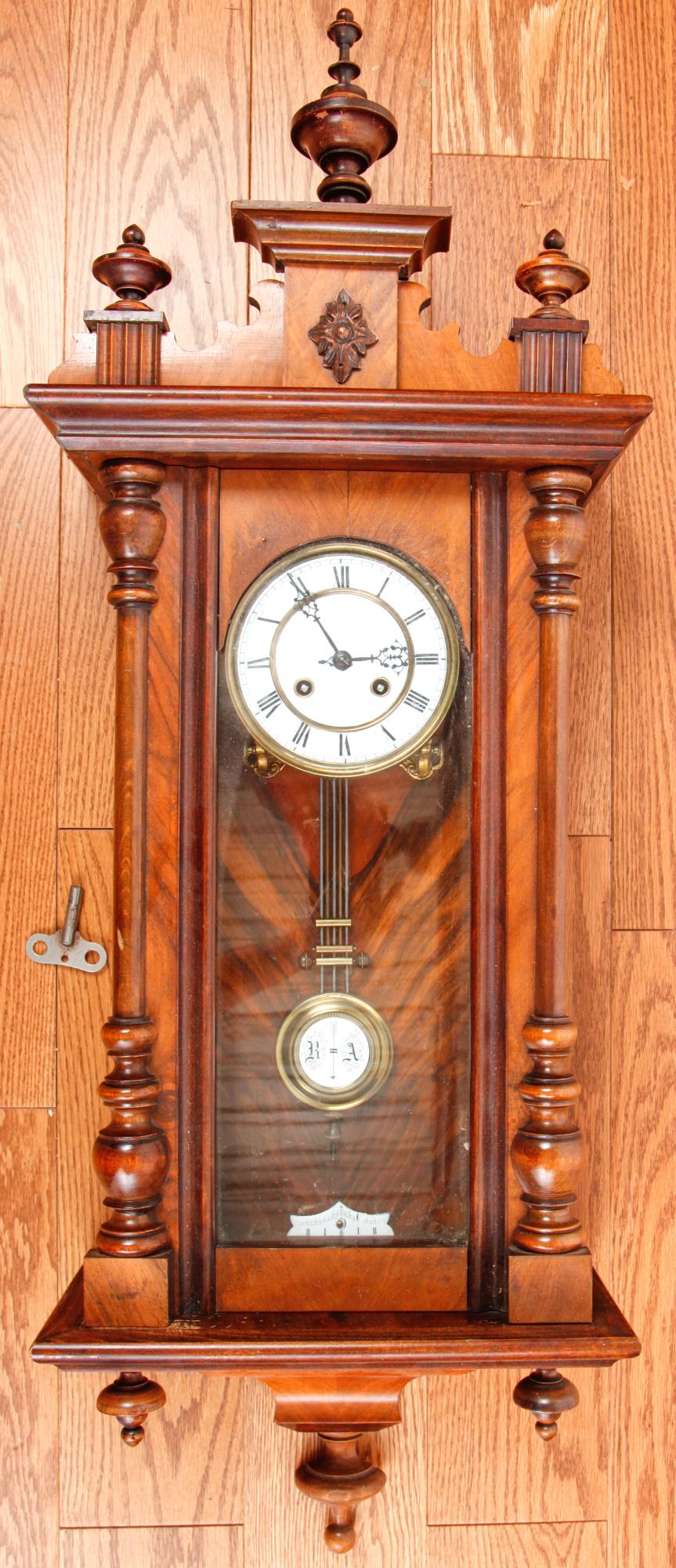 VIENNA REGULATOR  WALNUT WALL CLOCK with CHIME (1 of 12)