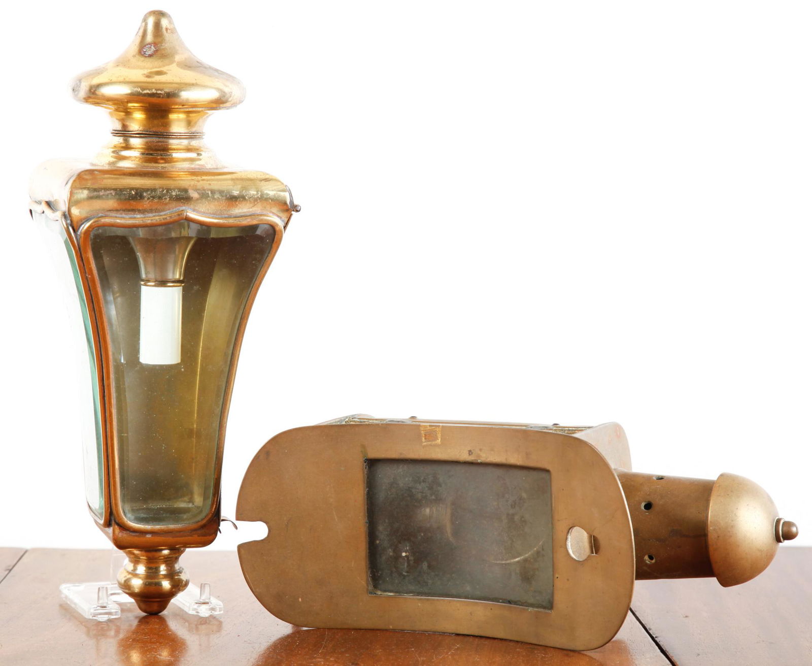 ELECTRIFIED BRASS CARRIAGE LAMP & HAND LANTERN (1 of 13)