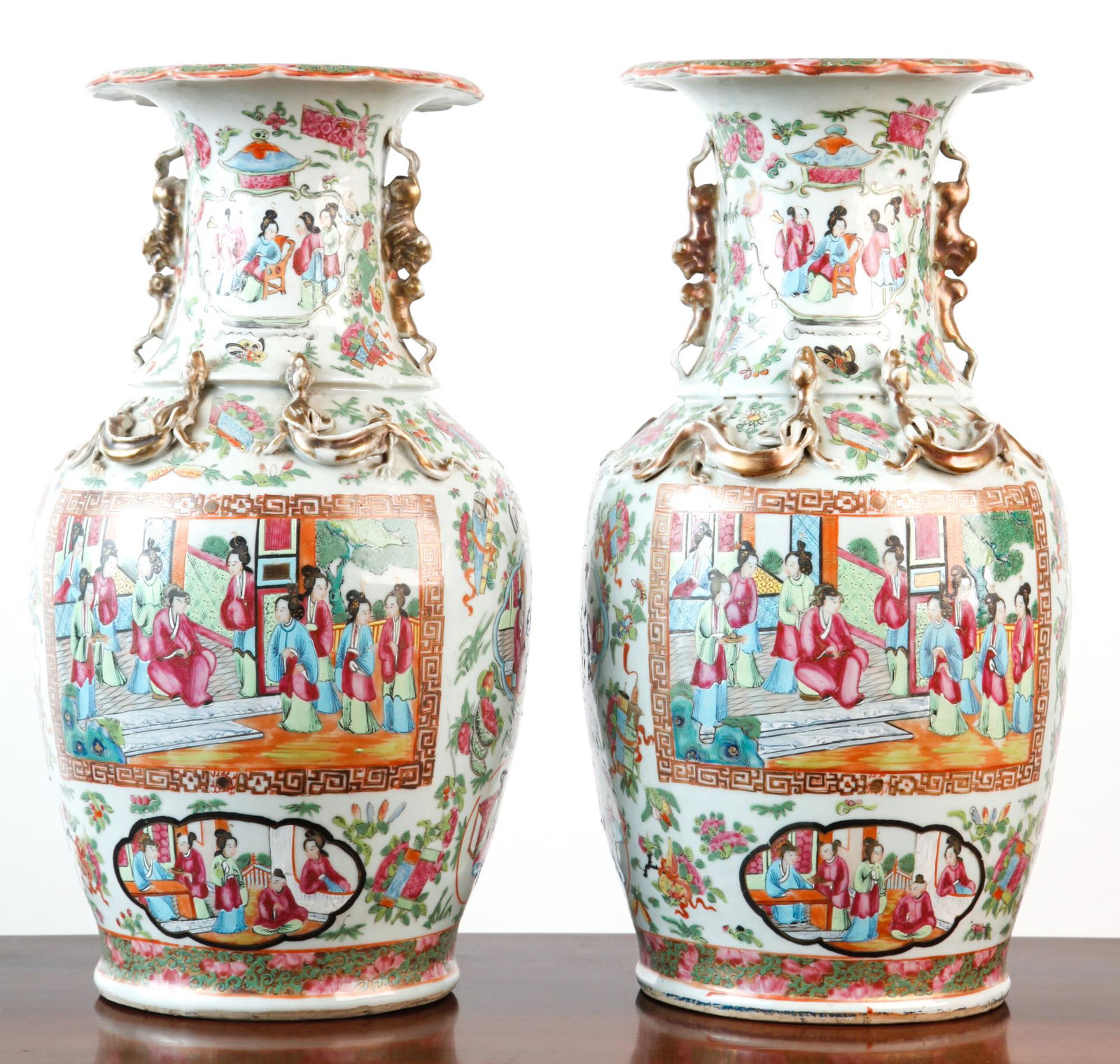 ROSE MEDALLION VASES with NEWBURYPORT PROVENANCE (1 of 6)