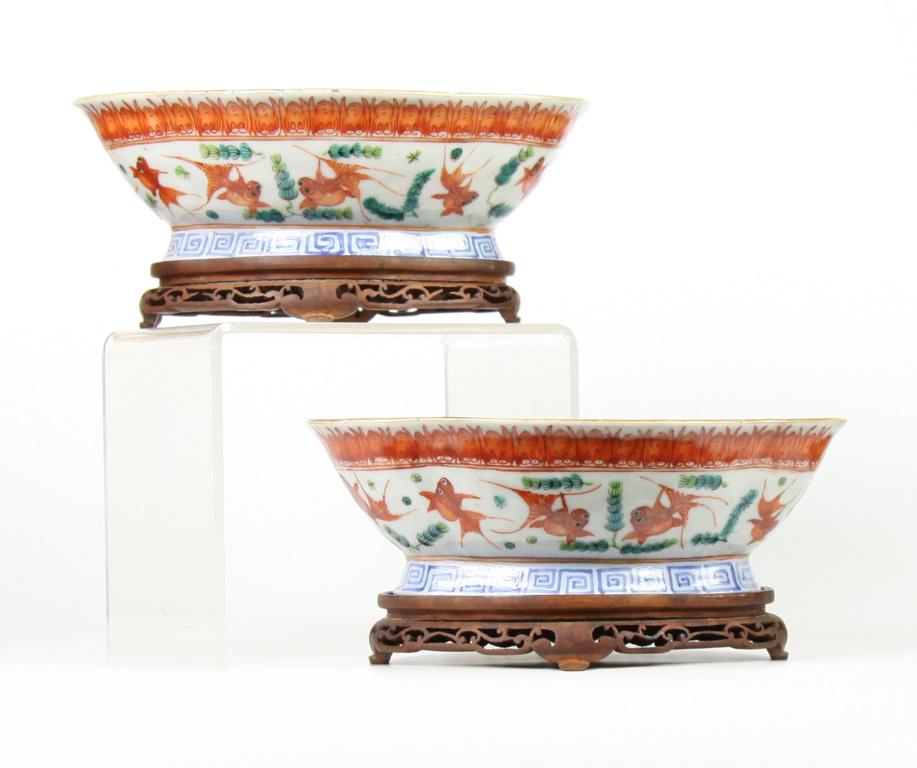 DATED PAIR OF (19th c) CHINESE SWEET MEAT BOWLS (1 of 20)