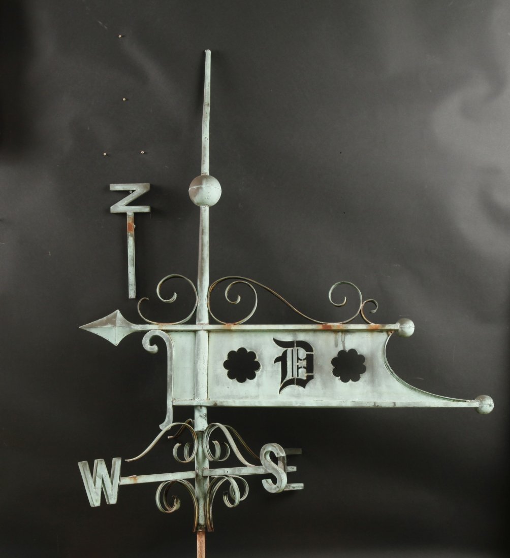 (19th c) COPPER BANNER WEATHERVANE (1 of 12)