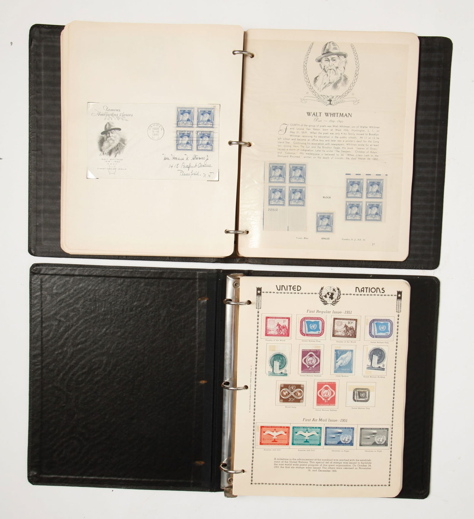 BINDER of COMMEMORATIVE STAMPS and UNITED NATIONS (1 of 12)
