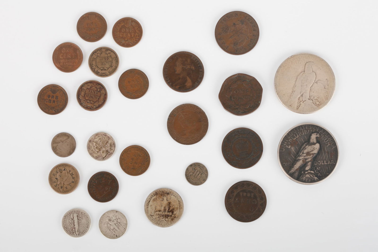 DISCOVERY LOT OF US & FORIEGN COINS with SILVER (1 of 17)