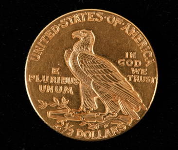 INDIAN HEAD TWO and a HALF DOLLAR GOLD PIECE: 1912.