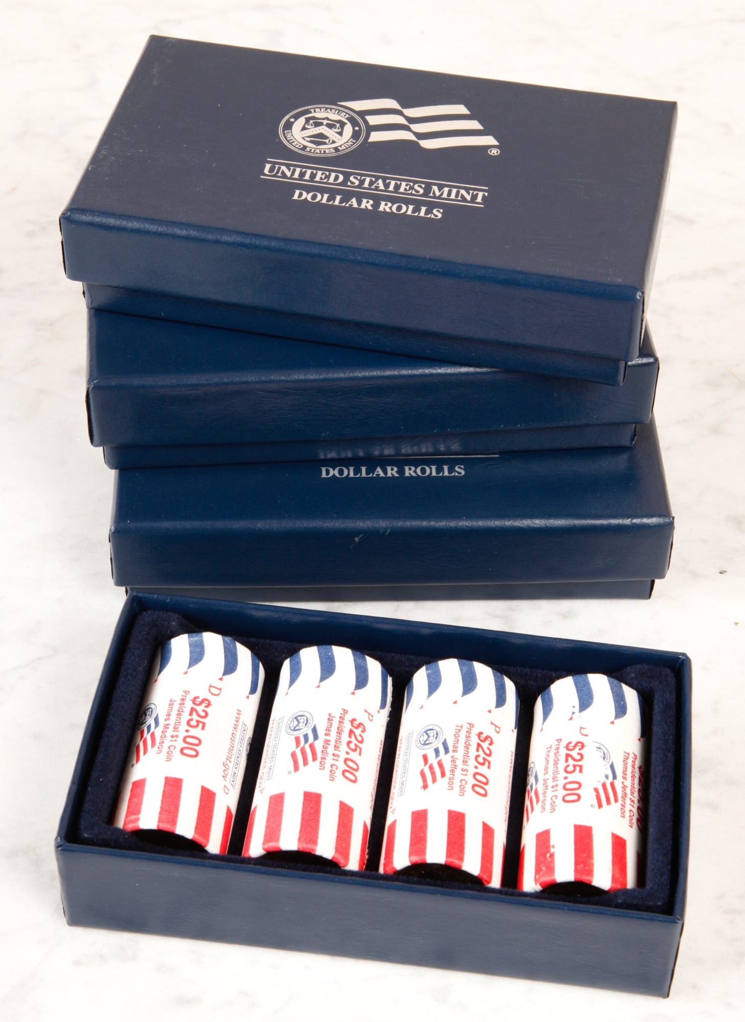 (4) UNITED STATES MINT $100 "DOLLAR ROLLS" (1 of 3)