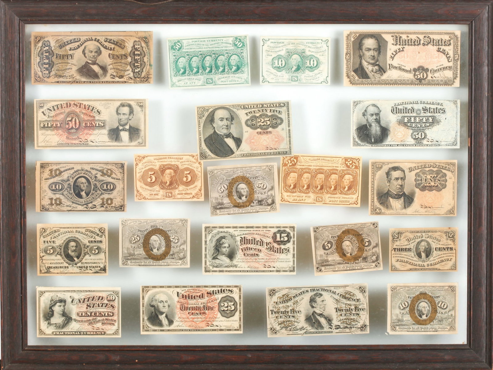 (21) EXAMPLES of FRACTIONAL & POSTAL CURRENCY (1 of 9)